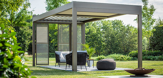 Renson Algarve Lamellendach mit Segel: Foto Renson